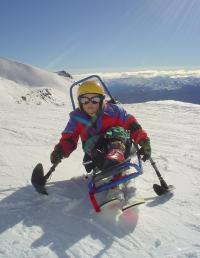 A biski is a useful piece of adaptive snow sports equipment