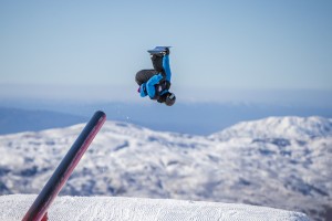 Wānaka athletes Lucia Georgalli and Luca Harrington dominate FIS ANC slopestyle competition.